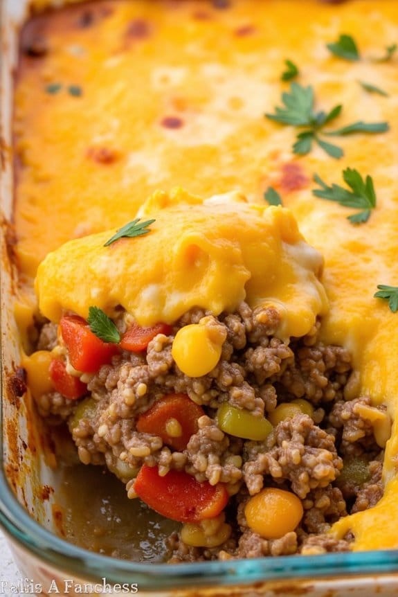 cheesy beef and quinoa casserole
