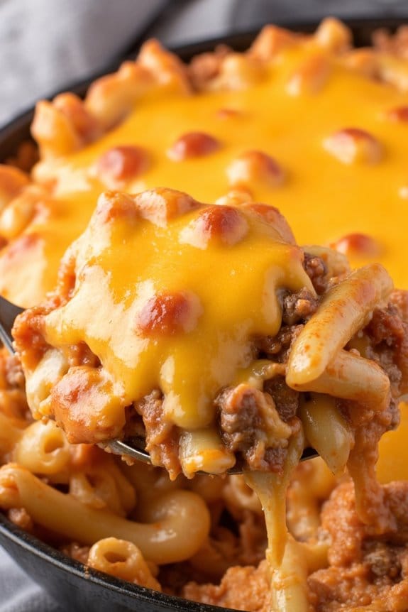 cheesy beef macaroni bake