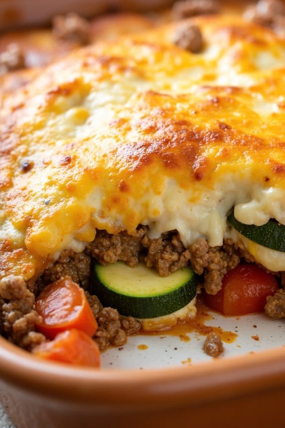 cheesy beef zucchini casserole