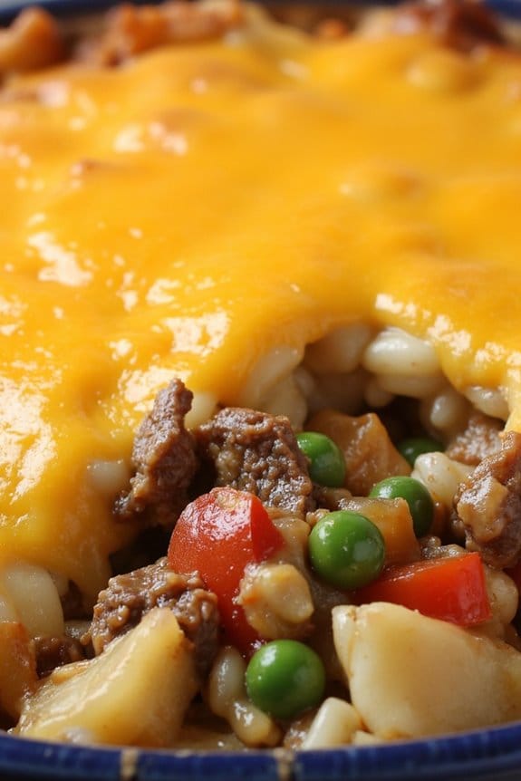 comforting beef rice casserole