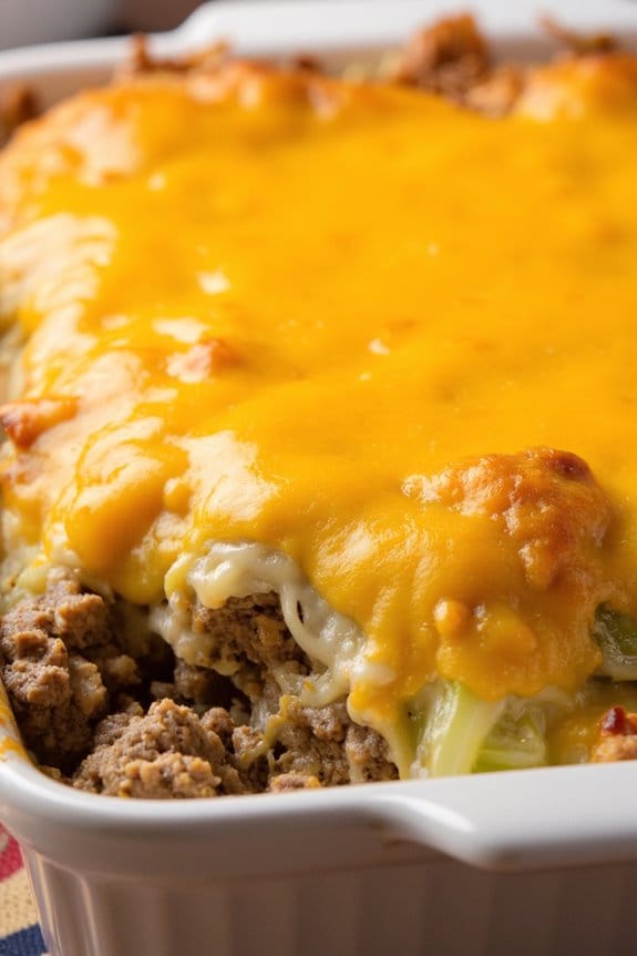 comforting cheesy beef casserole