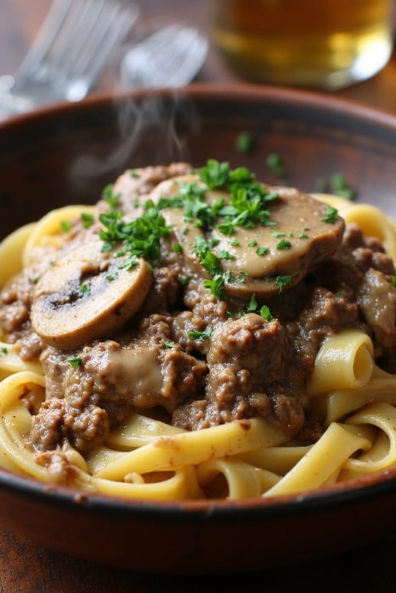 comforting low carb stroganoff dish