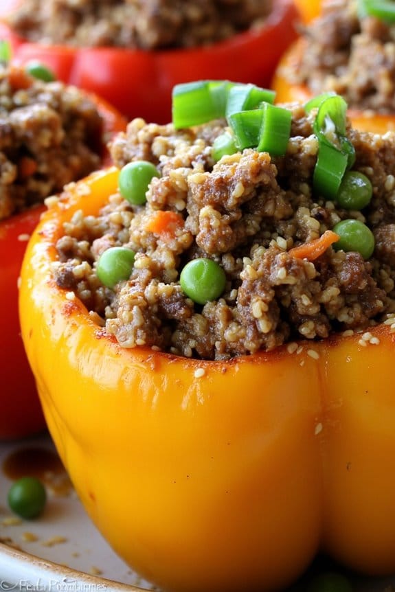 healthy beef quinoa peppers
