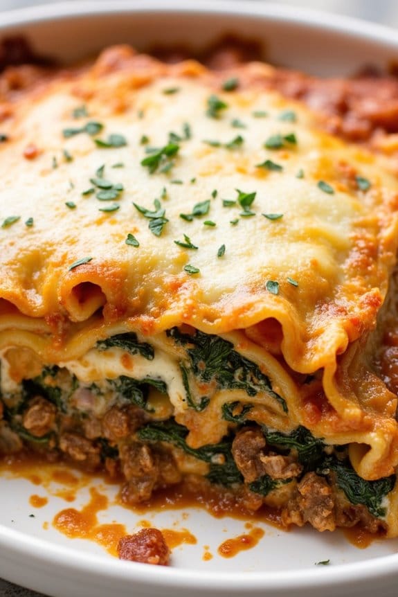 healthy beef spinach lasagna