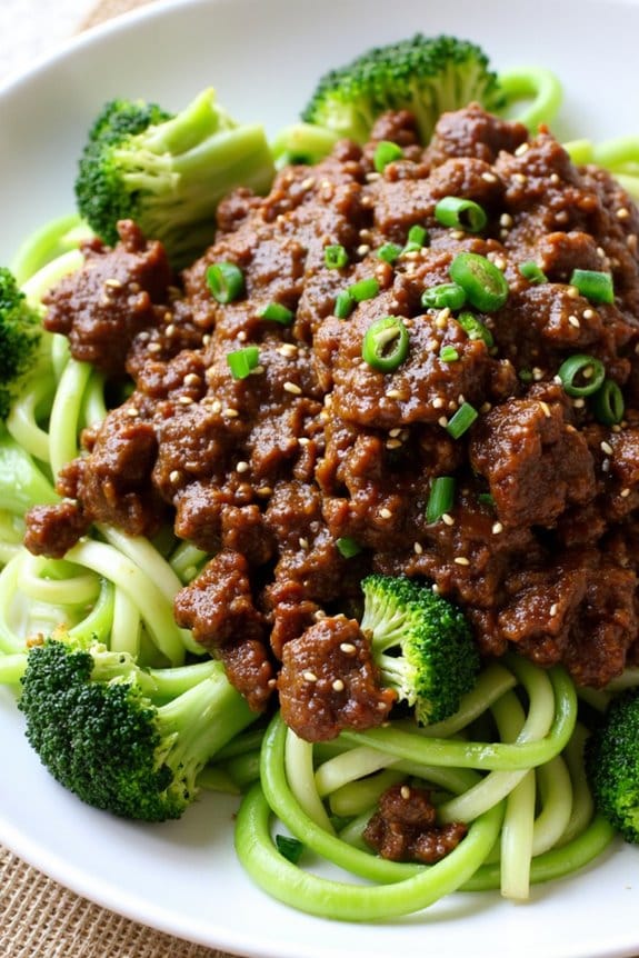 healthy quick beef zoodles