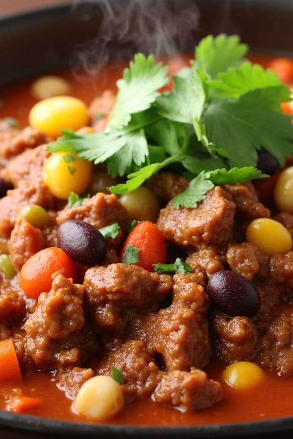 hearty beef and veggie chili