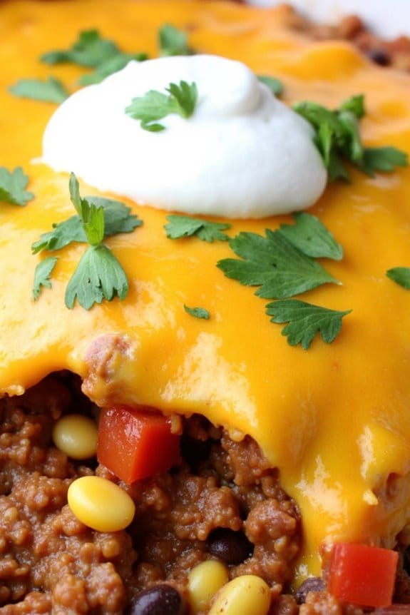 hearty beef chili casserole