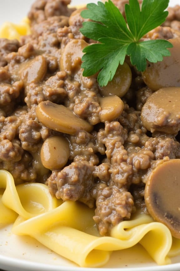 hearty beef mushroom comfort food