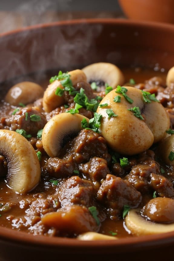 hearty beef mushroom stew