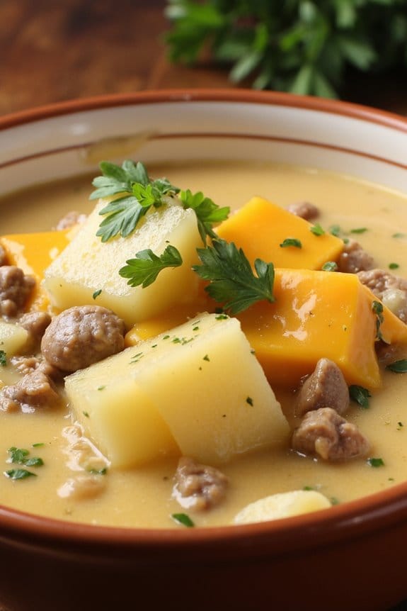hearty beef potato chowder