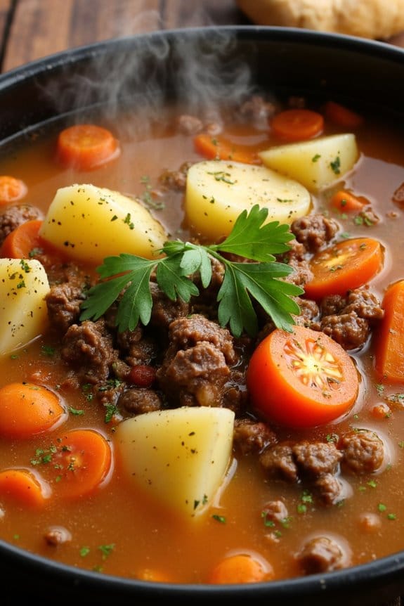 hearty beef potato soup