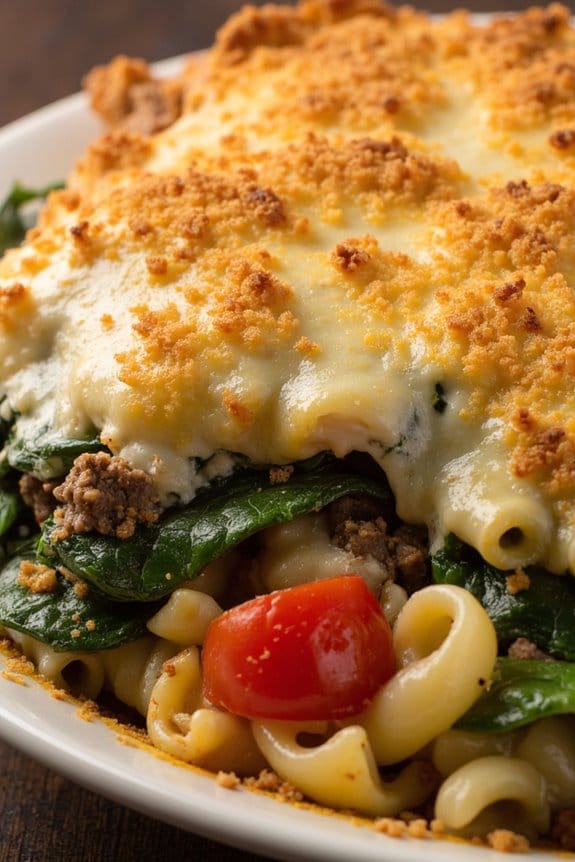hearty beef spinach casserole
