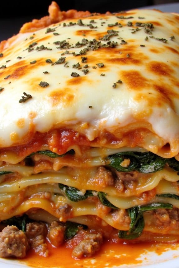 hearty beef spinach lasagna