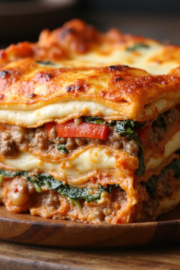 hearty beef veggie lasagna