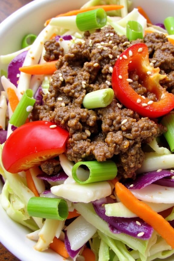 hearty cabbage beef slaw