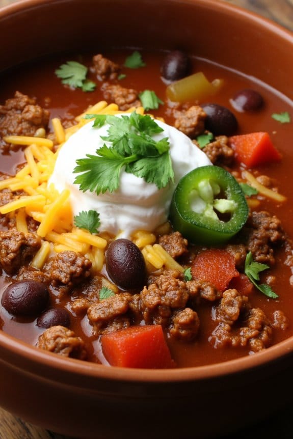 hearty chili inspired beef soup