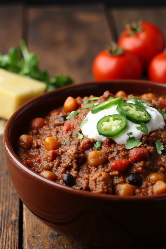 hearty comforting ground beef chili
