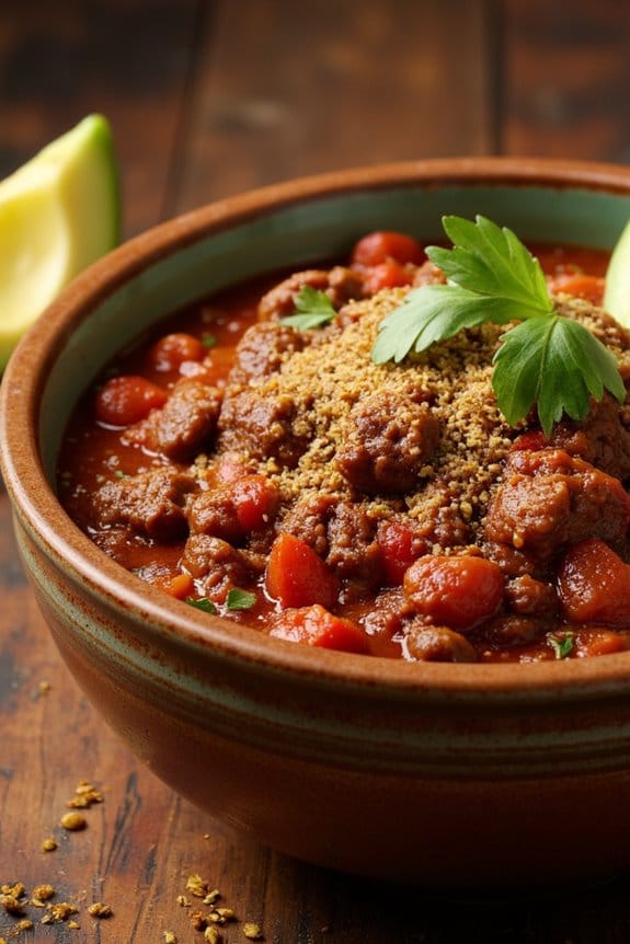 hearty low carb beef chili