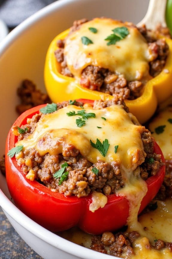 hearty low carb stuffed peppers