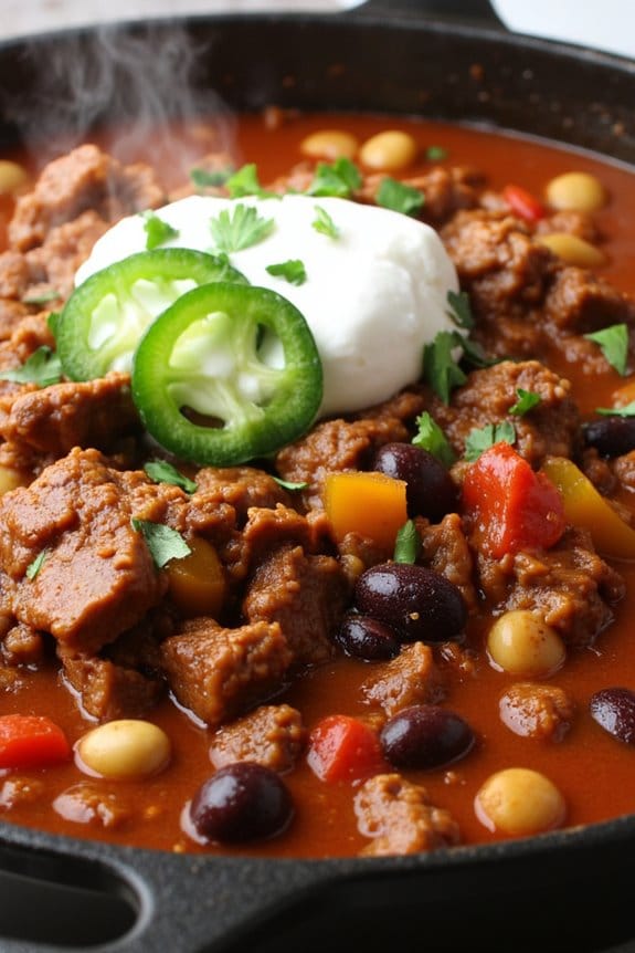 hearty nutritious beef chili