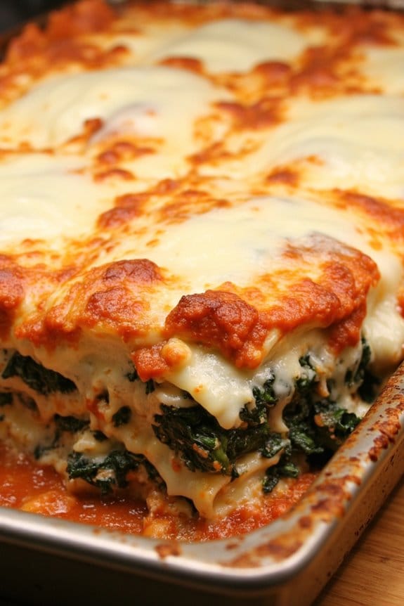 hearty spinach beef lasagna