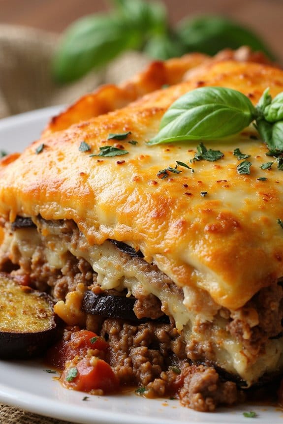 herb infused beef eggplant bake