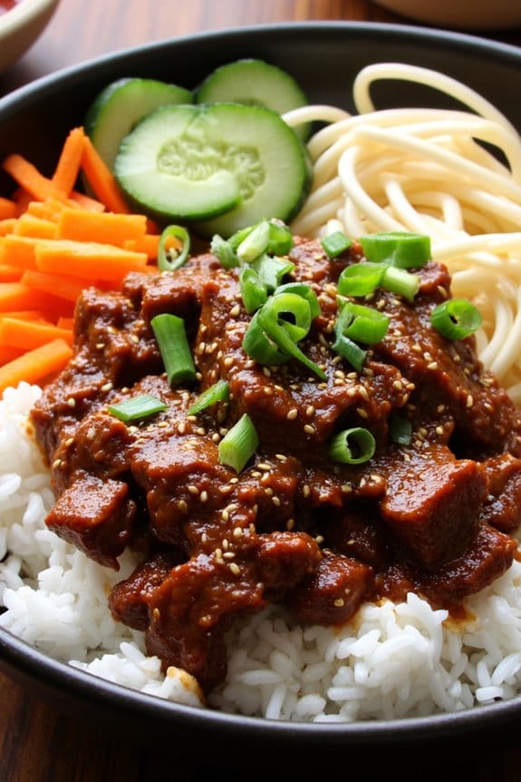 korean spicy beef bowls recipe