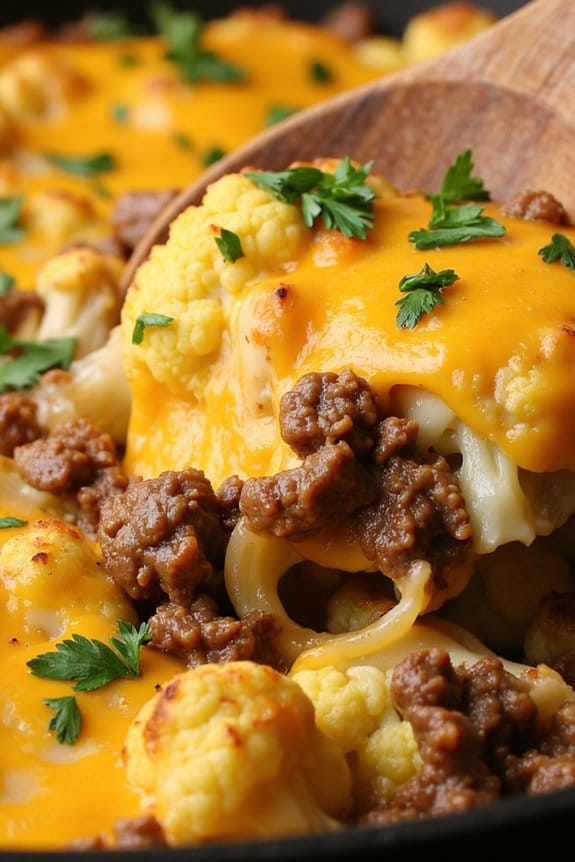 low carb beef cauliflower skillet