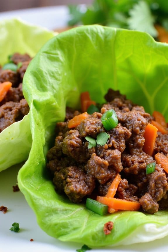 low carb beef lettuce wraps