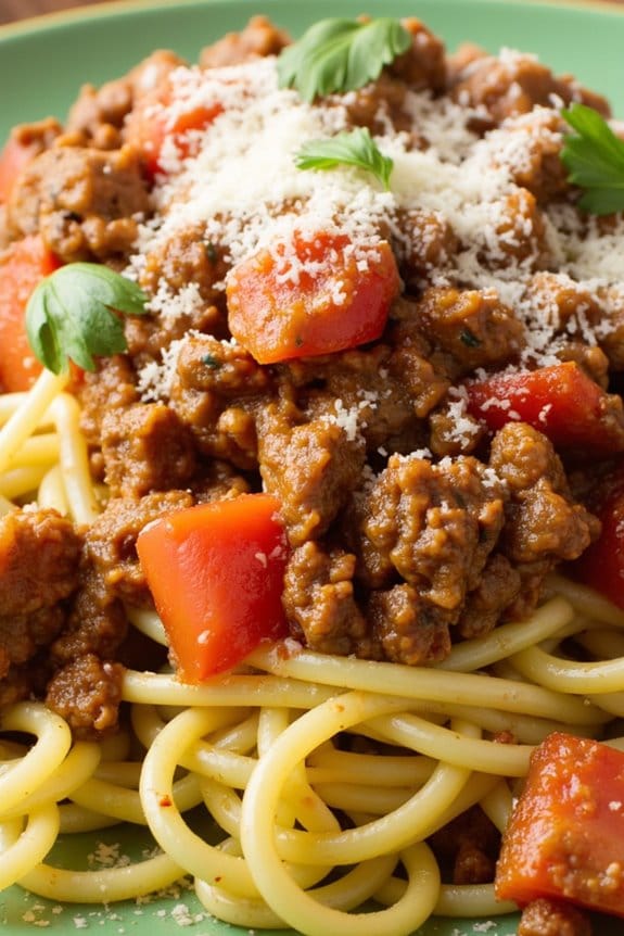 low carb zucchini beef pasta