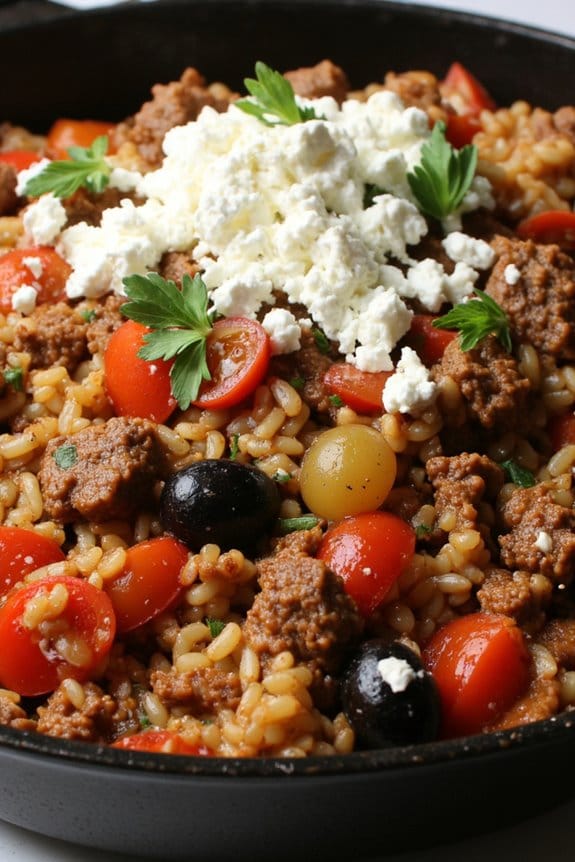 mediterranean beef and rice