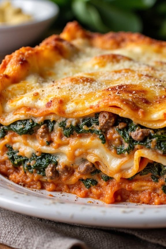nutritious beef spinach lasagna