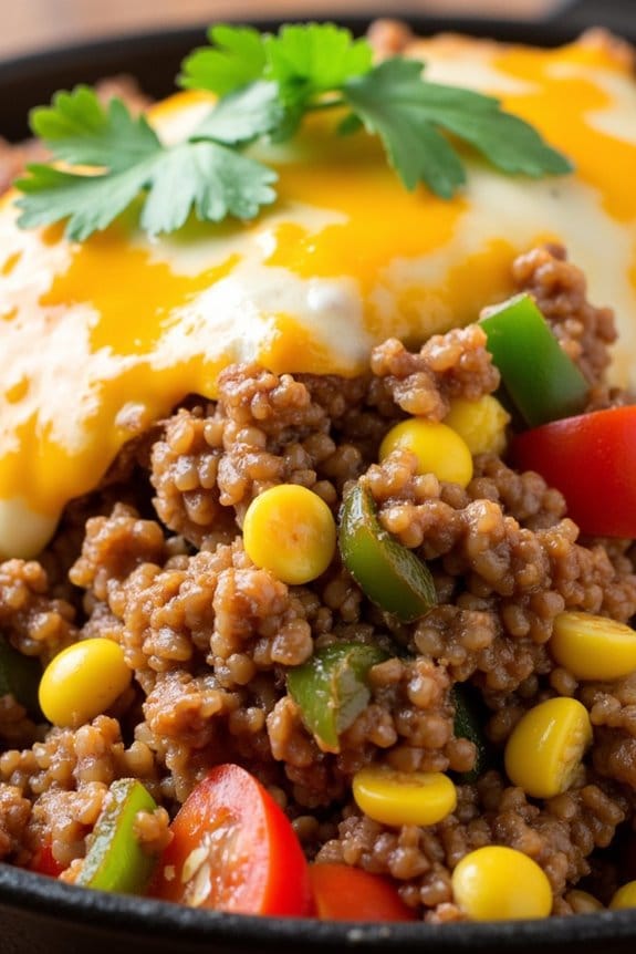 one pot beef quinoa skillet