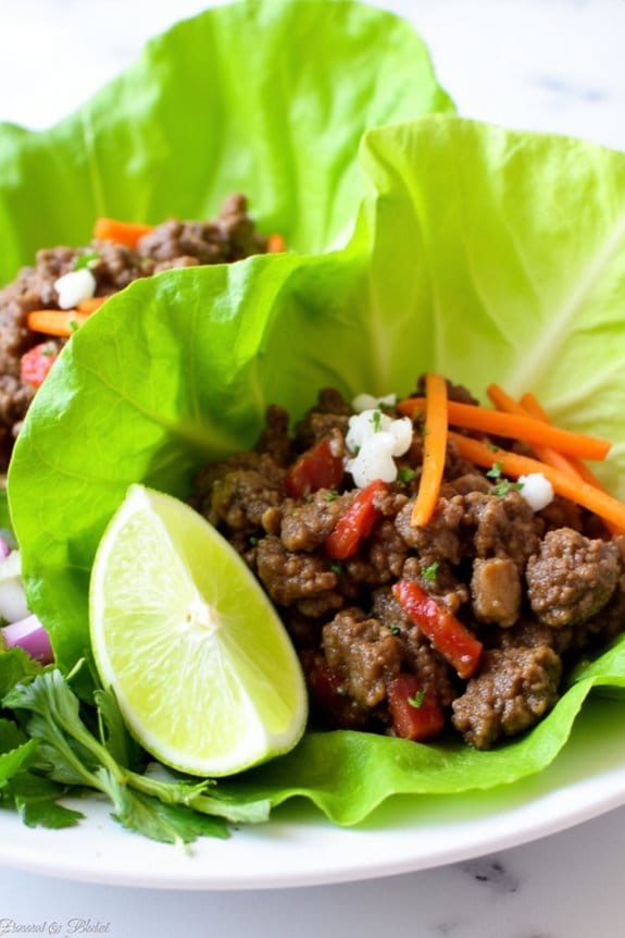 paleo friendly beef lettuce wraps