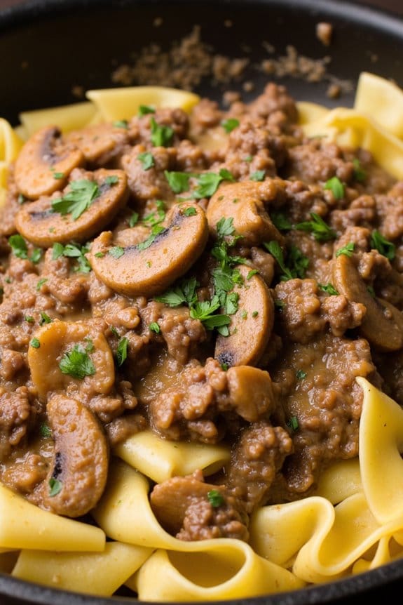 quick and creamy beef stroganoff