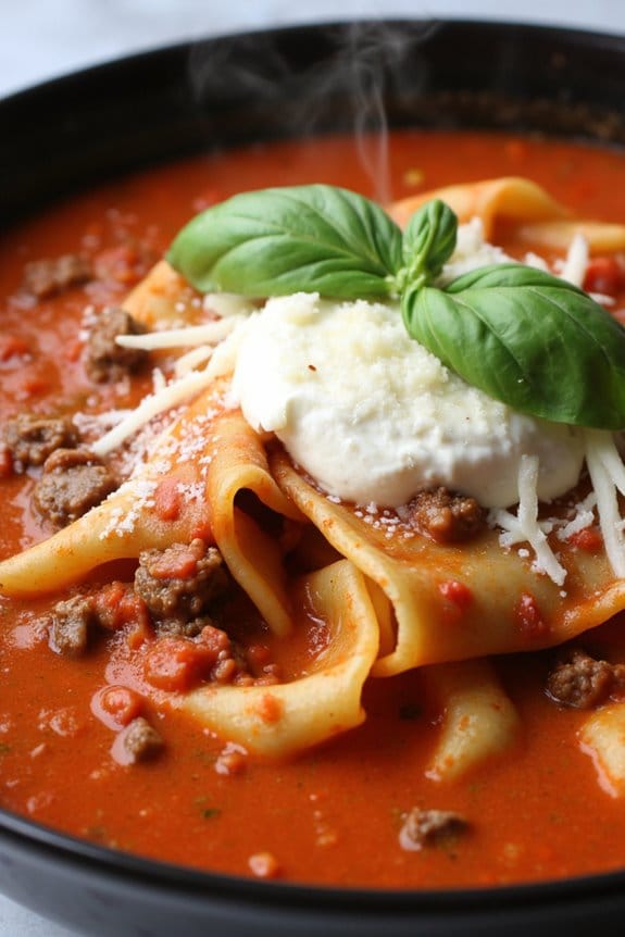 quick and easy lasagna soup