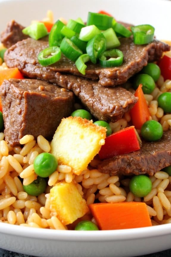 quick asian beef fried rice