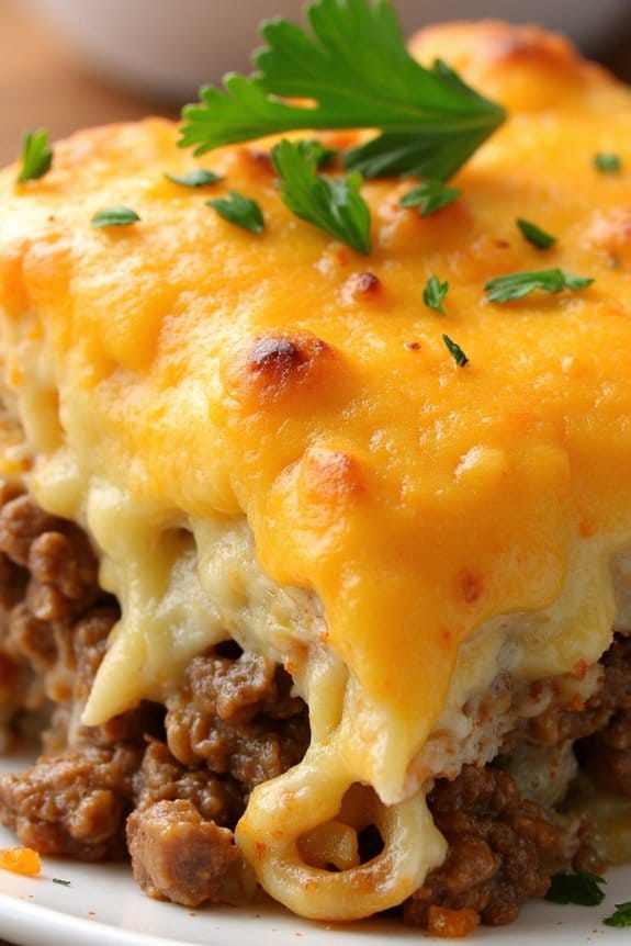 savory beef and cheese casserole