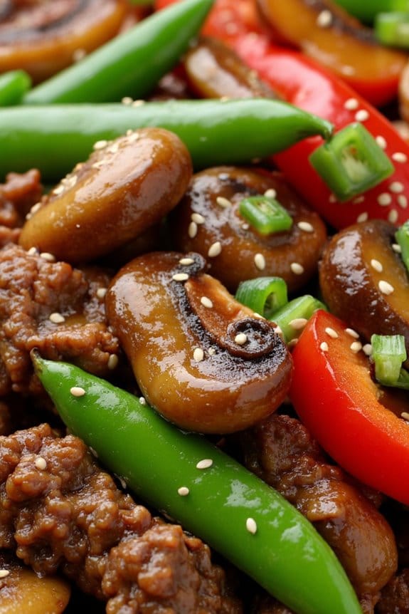 savory beef mushroom stir fry