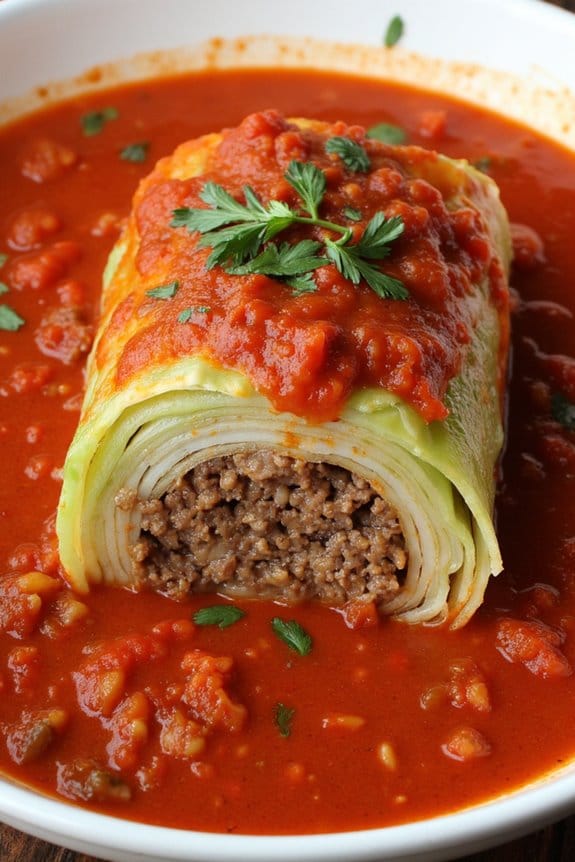 savory beef stuffed cabbage