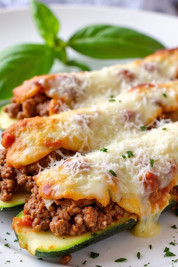 savory beef stuffed zucchini boats