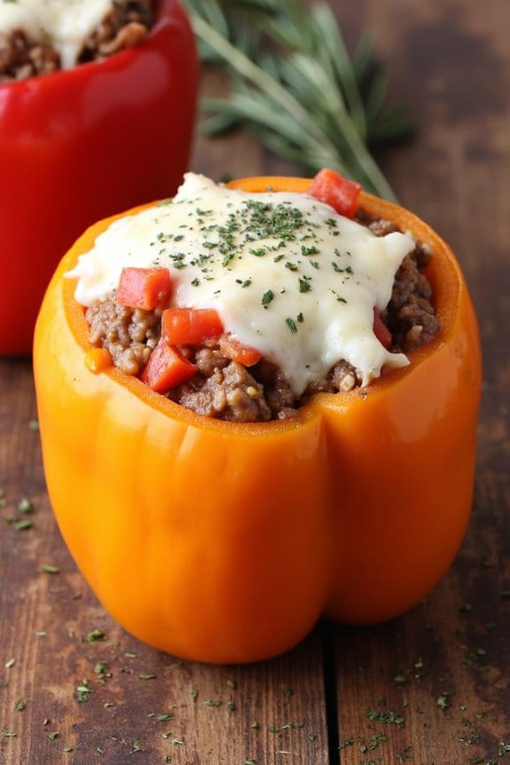 slow cooked stuffed bell peppers