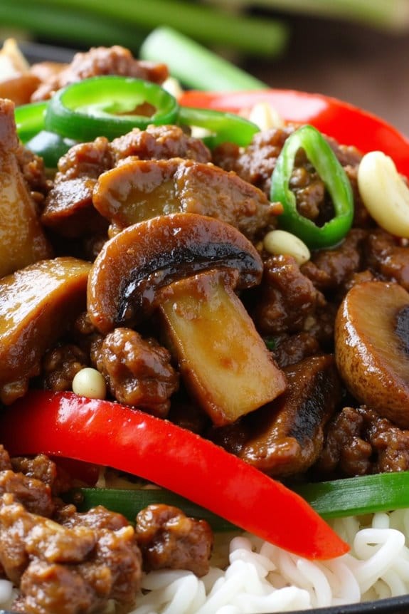 speedy beef and mushroom stir fry