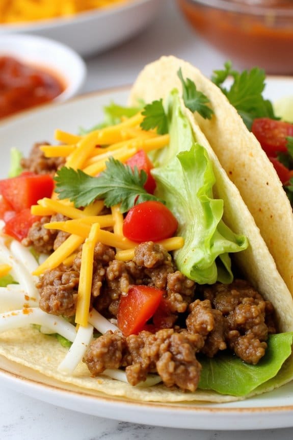 spicy beef and rice tacos