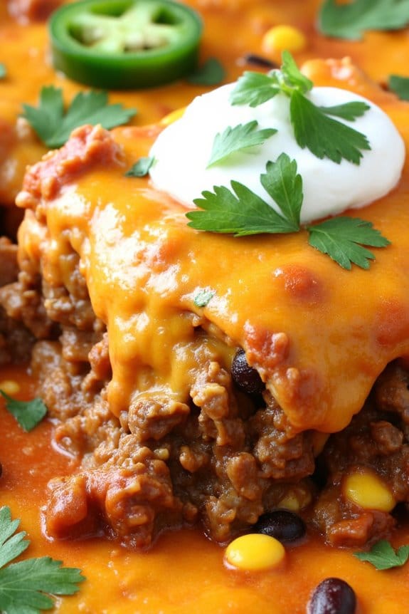 spicy beef enchilada casserole