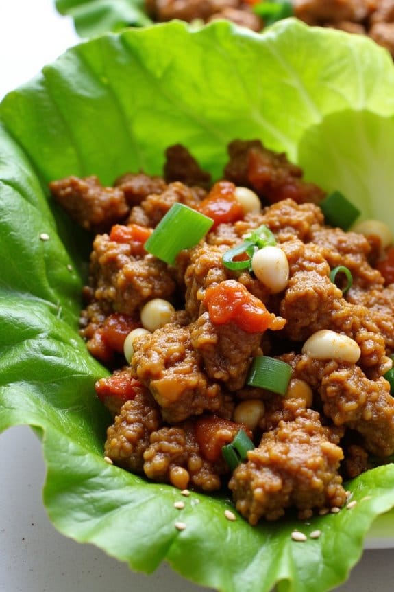 spicy beef lettuce wraps