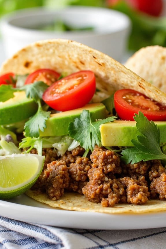 spicy beef quinoa tacos
