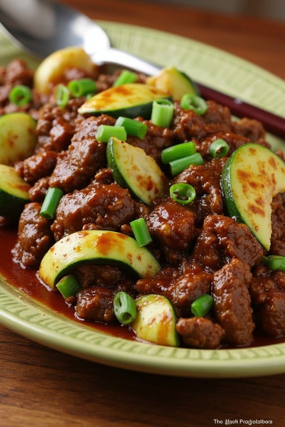 spicy zucchini beef stir fry