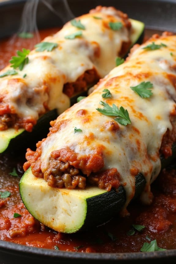 stuffed zucchini with beef