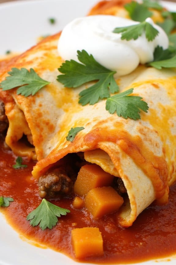 sweet potato beef enchiladas